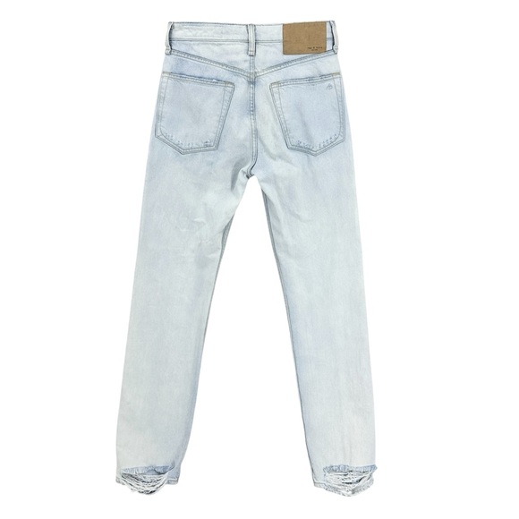 RAG & BONE Jeans Maya High Rise Slim Destroyed Hem Blue - Picture 3 of 8